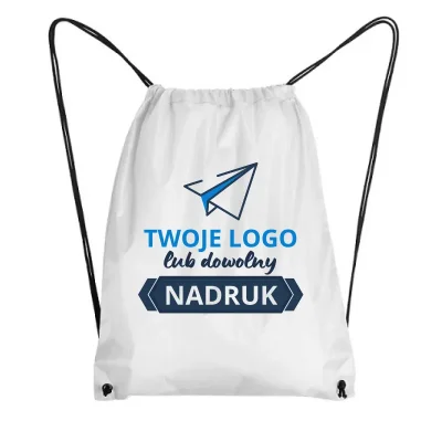 Worek sportowy biały z własnym nadrukiem